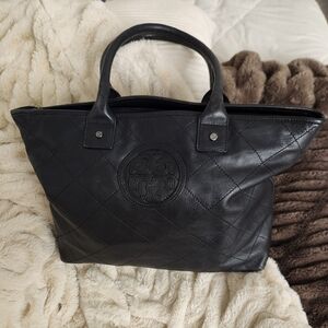 Black Quilted Leather Tory Burch